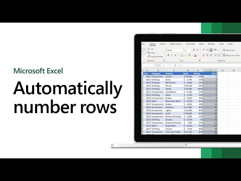 Part of a video titled How to automatically number rows in Microsoft Excel - YouTube
