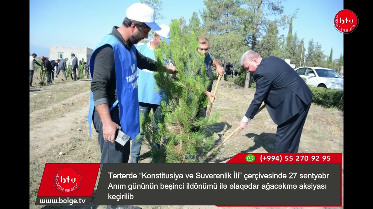 Tərtərdə “Konstitusiya və Suverenlik İli” çərçivəsində 27 sentyabr Anım gününün beşinci ildönümü ilə əlaqədar ağacəkmə aksiyası keçirilib