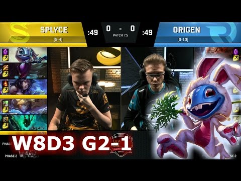 Splyce vs Origen | Game 1 S7 EU LCS Spring 2017 Week 8 Day 3 | SPY vs OG G1 W8D3