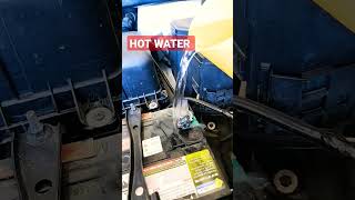 Battery terminals cleaning with hot water 💧 #shorts #short
