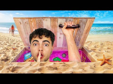 SAHİLDE GİZLİ BİR ODA YAPTIK ! *Kumun Altına Oda İnşa Etmek*