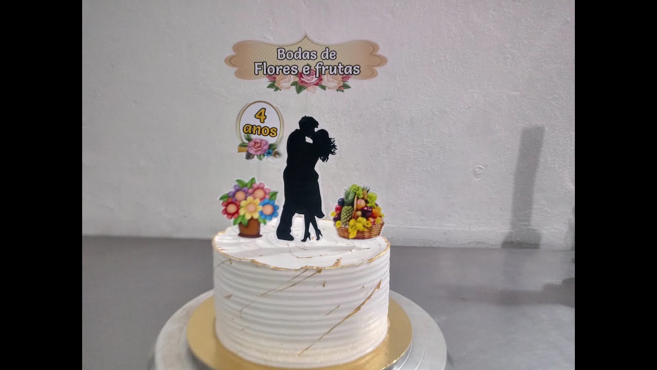 Bolo bodas de Flores e Frutas