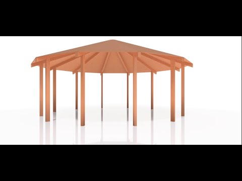 Outdoor pergola with Autodesk Inventor in one minute