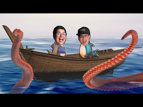 SUPER BATALHA DE TUBARÕES vs KRAKEN GIGANTE NO NAVIO!!