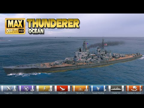 battleship Thunderer dominates on the Ocean - World of Warships