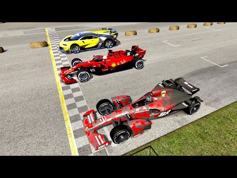 2021 Formula Rapide vs Ferrari F1 2019 vs Bugatti Vision GT with NOS - Old Monza