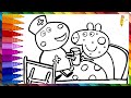 Drawing And Coloring Peppa Pig Who Has Chicken Pox With Suzy Sheep Nurse 🐷🐑🎨 Drawings For Kids
