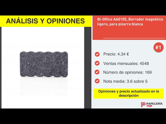 Vídeo relacionado con Bi-Office AA0105, Borrador magnético ligero, para pizarra blanca