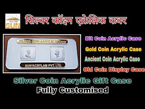 Silver Coin Holder Clear Acrylic Box