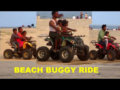 Children enjoy Beach Buggy Rides in Manginapudi beach, Machilipatnam