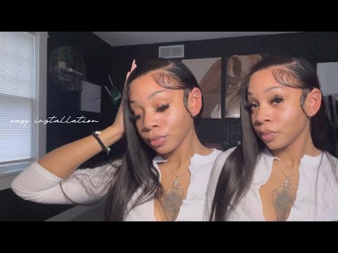 hair vlog: best 13x4 20” lace front straight wig install | ft. ali glossy hair