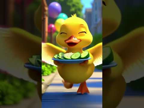 The duckling bought his favorite Sliced cucumber with hummus. #duck #shorts