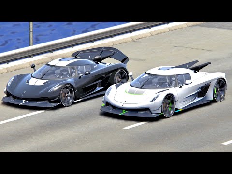 Koenigsegg Jesko Absolut vs Koenigsegg Jesko Jet Engine - Drag Race 20 KM
