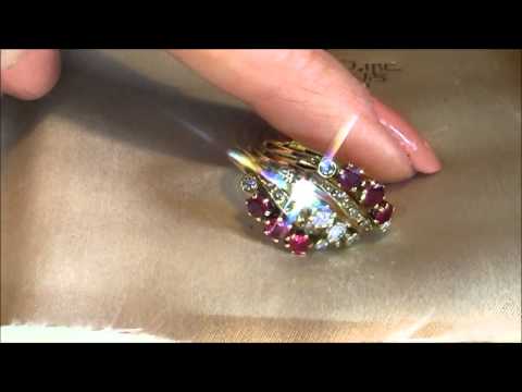 Vintage 18K Ruby & Diamond Multi-band Ring