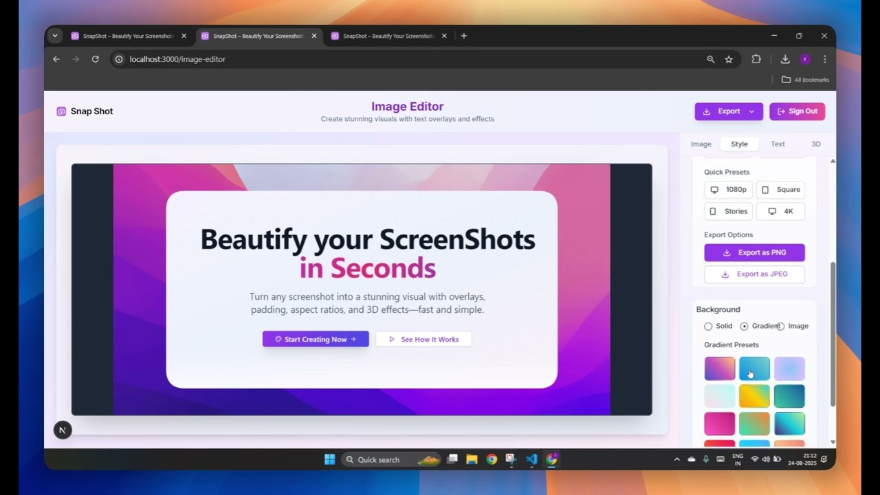 Snap Shot demo video