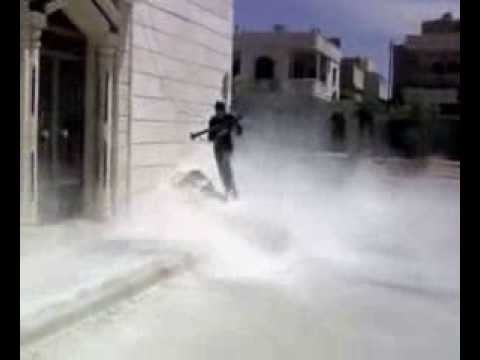 استهداف مقرات النظام بقذيفة آر بي جي في مدينة حماة من قبل كتيبة بلال الحبشي