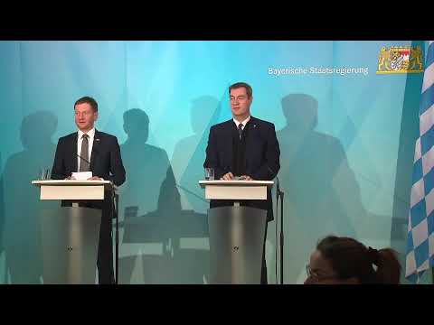 Pressekonferenz zur gemeinsamen Kabinettssitzung von Bayern und Sachsen in Hof