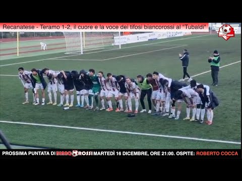 Recanatese - Teramo 1-2, il cuore e la voce dei tifosi biancorossi al "Tubaldi".