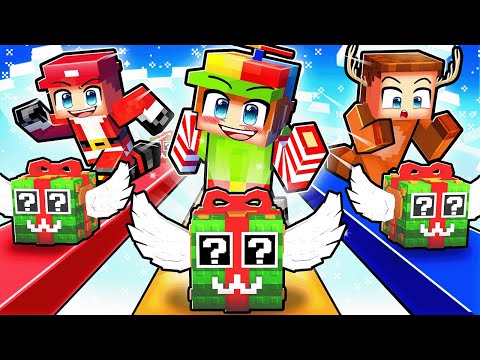 Playing a CHRISTMAS LUCKY BLOCK RACE in Minecraft!