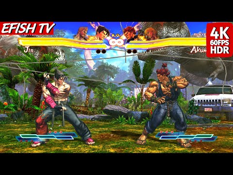 Jin & Paul vs Akuma & Ken (Hardest AI) - Street Fighter X Tekken | 4K 60FPS