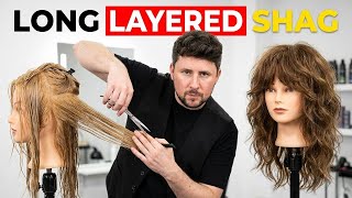 Cutting a Long Layered Shag Haircut from Start to Finish