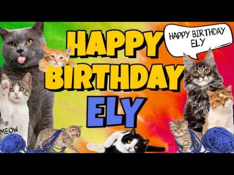 Happy Birthday Ely! Crazy Cats Say Happy Birthday Ely (Very Funny)
