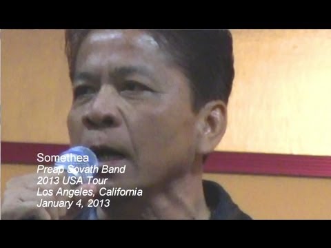 Somethea singing a classic Sin Sisamuot song at a Los Angeles concert show