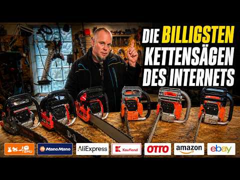 Die BILLIGSTEN Kettensägen von Amazon, Otto, eBay, Temu, Kaufland, Aliexpress und Manomano