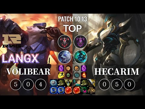 RNG Langx Volibear vs Hecarim Top - KR Patch 10.13