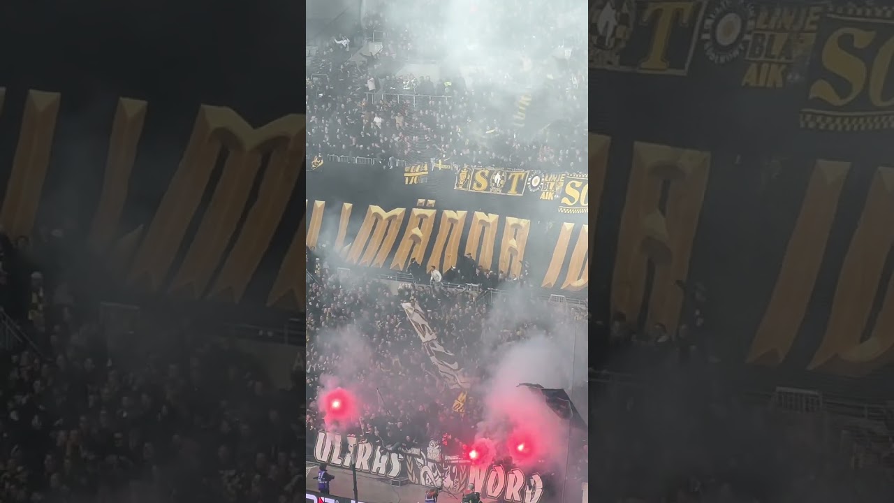 AIK gör mål mot Djurgården #aik #ultras #gnaget #djurgården