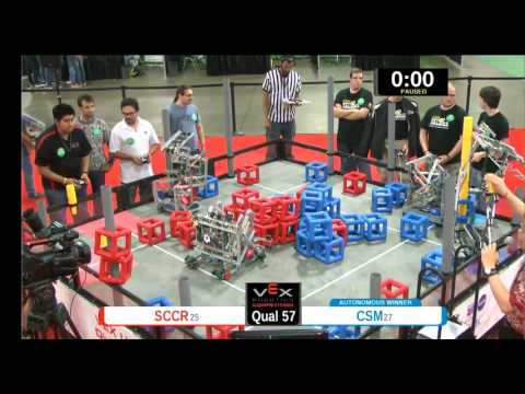 2015 VEXU Q57 - SCCR vs CSM - 16 to 52-Division Div-VEX U-VEX Worlds 2015