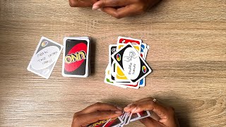 Playing with NEW Customised UNO Cards  📝  Shuffle Hands Card In Action