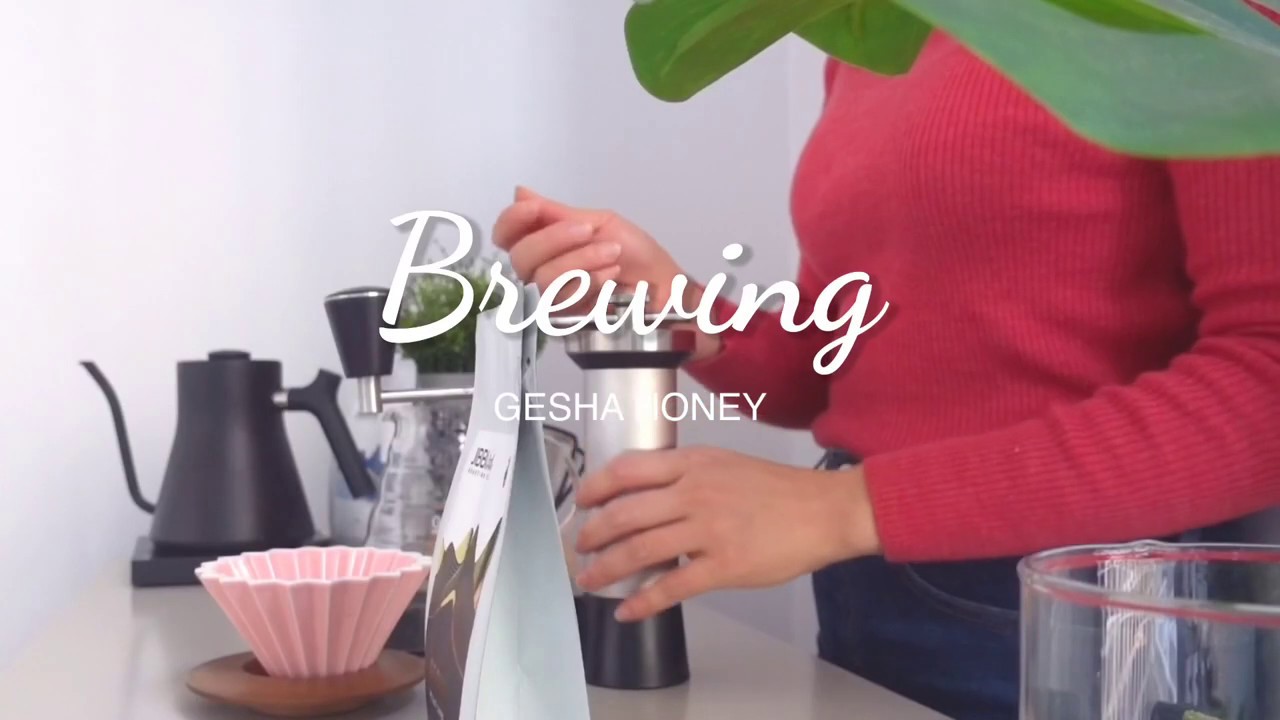 Pha cà phê với Origami Dripper và cối xay Kinu