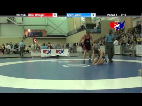 University Nat`ls FS  96 KG / 211.5 lbs: Beau Wenger vs. Tyler Lyster