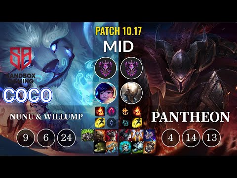 SB Coco Nunu & Willump vs Pantheon Mid - KR Patch 10.17