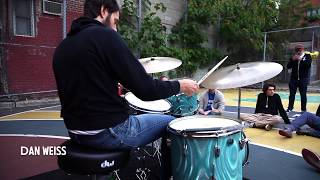 Dan Weiss rips drum solo in a Brooklyn playground