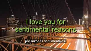 I love you for sentimental reasons - Karaoke/ Traducción/ Subtitulada | Nat King Cole