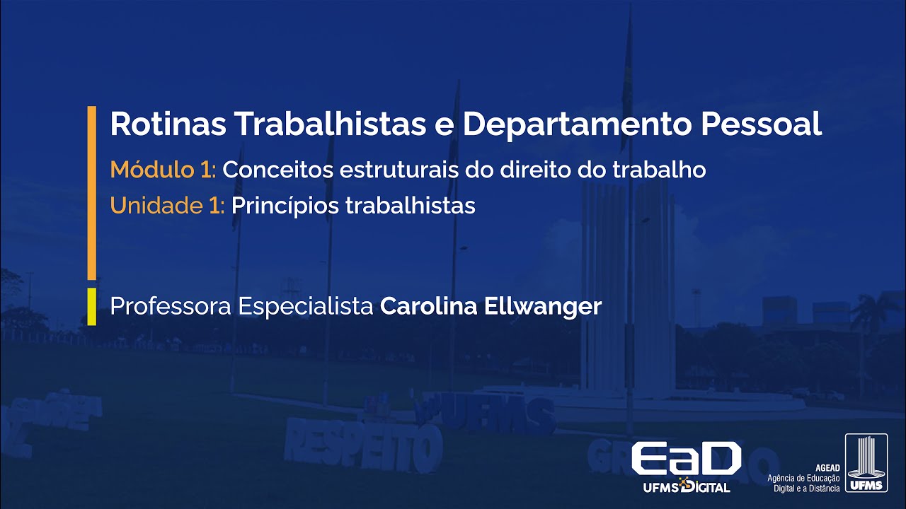 [UFMS Digital] Rotinas Trabalhistas e Departamento Pessoal - Módulo 1 - Unidade 1
