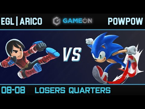 PowPow (Sonic) vs EGL | arico (Mii Brawler) - Game On 8/08 Losers Quarters