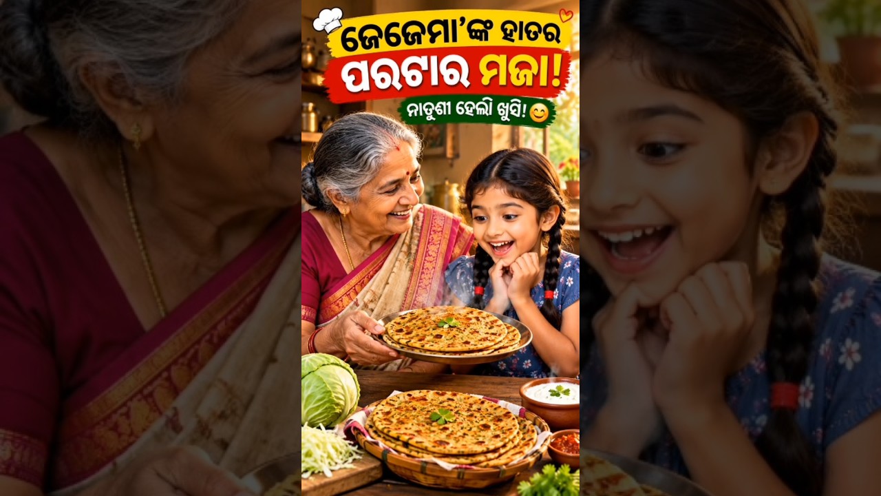 ଜେଜେମା’ଙ୍କ ହାତର ବନ୍ଧାକୋବି ପରଟା ❤️ | ନାତୁଣୀର ମୁହଁରେ ହସ ଆଣିଦେଲା Odia Short Story#odiashorts#4k #viral