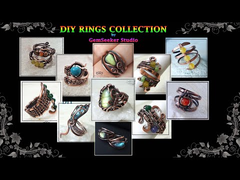 10 ideas of wire wrapped copper rings for any level and taste. DIY. Learn how to make copper rings.