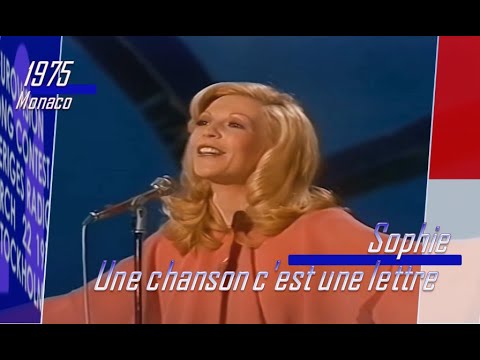 eurovision 1975 Monaco 🇲🇨 Sophie - Une chanson c'est une lettre ᴴᴰ
