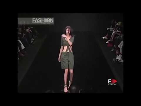 Mariacarla Boscono TRIPS & STUMBLES during Alessandro Dell'Acqua Spring/Summer 2003 Fashion Show