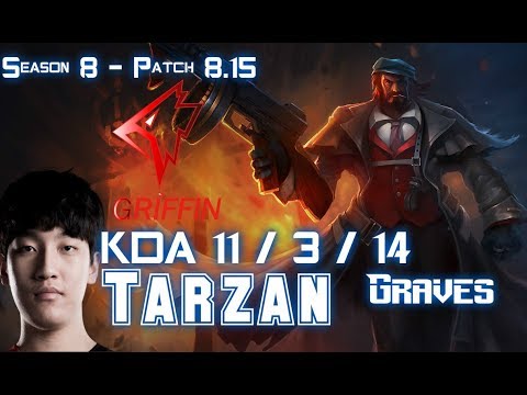 GRF Tarzan GRAVES vs KINDRED Jungle - Patch 8.15 KR Ranked