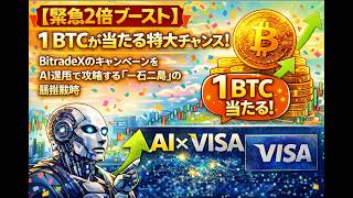 【緊急2倍ブースト】1 BTCが当たる特大チャンス！BitradeXのキャンペーンをAI運用で攻略する「一石二鳥」の最強戦略