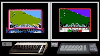 Atari 800 vs CPC : STUNT CAR RACER (Side by side comparison)