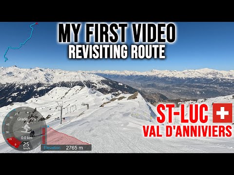 [4K] Skiing St-Luc, My First Video - Revisiting Route, Val d'Anniviers Switzerland, GoPro HERO13