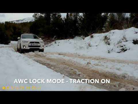 MITSUBISHI ASX OUTLANDER SPORT RVR Snow Mud Uphill AWC AWD 4X4 TCS ESP Test on  UNIROYAL RAINSPORT 3