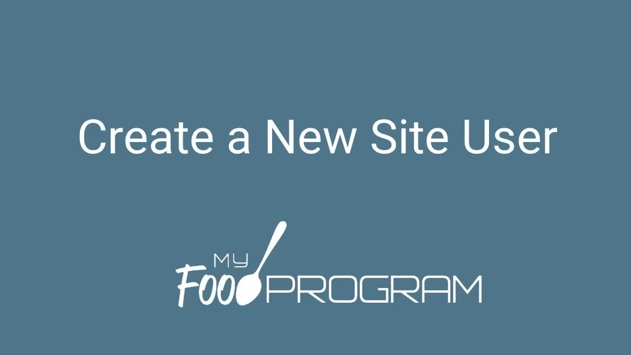 Create a New Site User