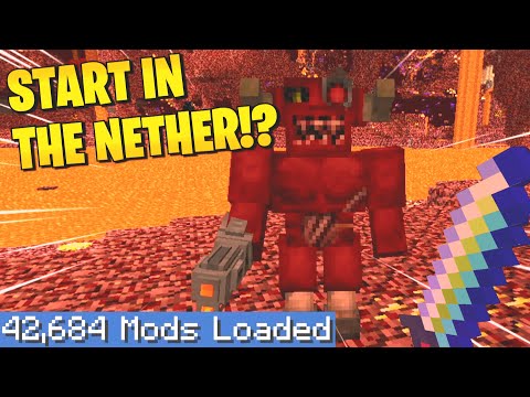 Minecraft Largest Modpack, But I Start in the Nether
